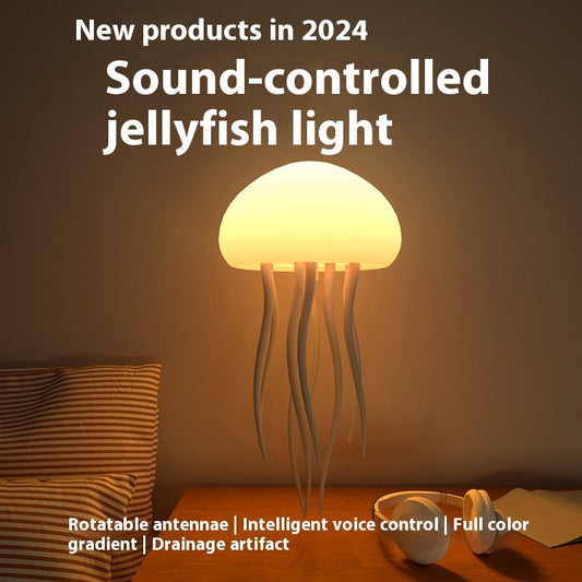 LED Jellyfish Mood Lamp - Portable Night Light for Desk & Bedside