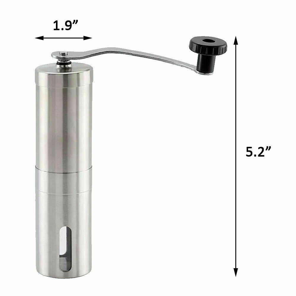 Stainless Steel Hand Crank Burr Grinder for Coffee and Pepper