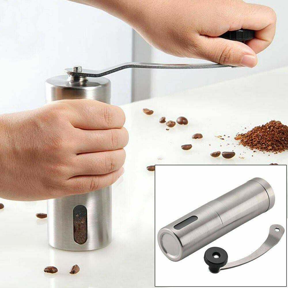 Stainless Steel Hand Crank Burr Grinder for Coffee and Pepper